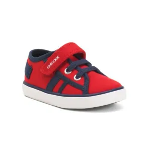 GEOX Red Multi Unisex Gisli Canvas Elastic Lacing Sneakers (Infant, Toddler)