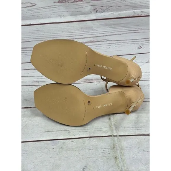 Gianni Bini Ankle Strap Open Toe Stiletto Pump Heels Nude Women’s Size 11