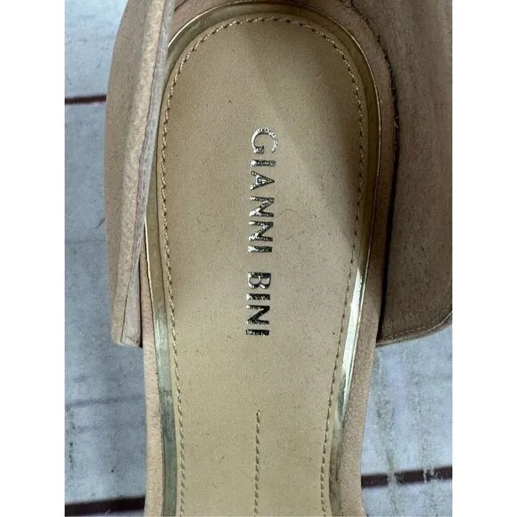 Gianni Bini Ankle Strap Open Toe Stiletto Pump Heels Nude Women’s Size 11