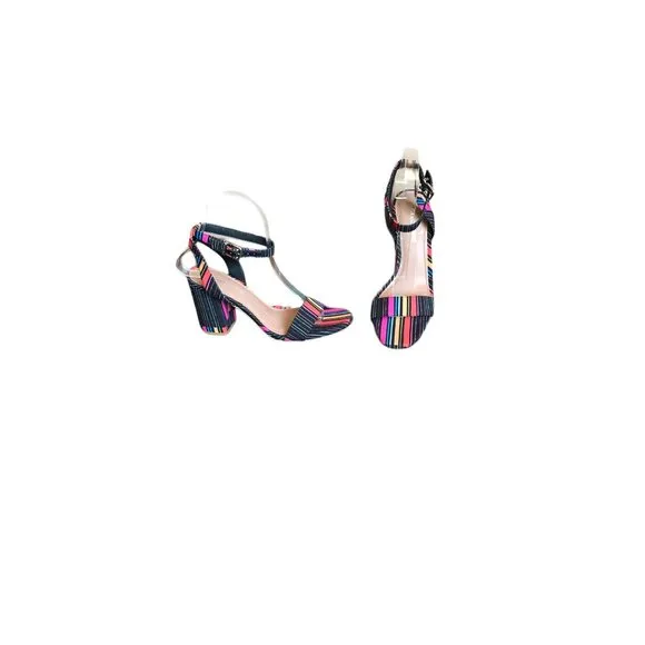 Gianni Bini Black Multicolored Open Toe Heels