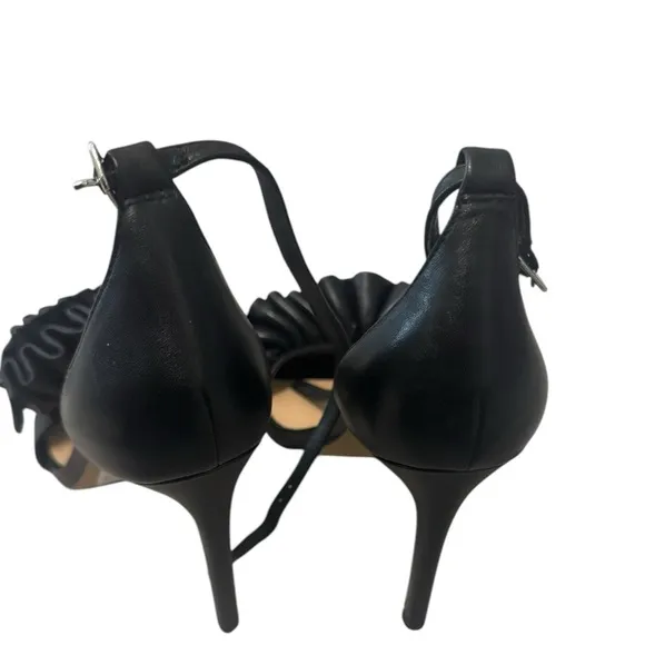 Gianni Bini Black Ribbon Open Toe Strap Heels- Size 8.5 Women