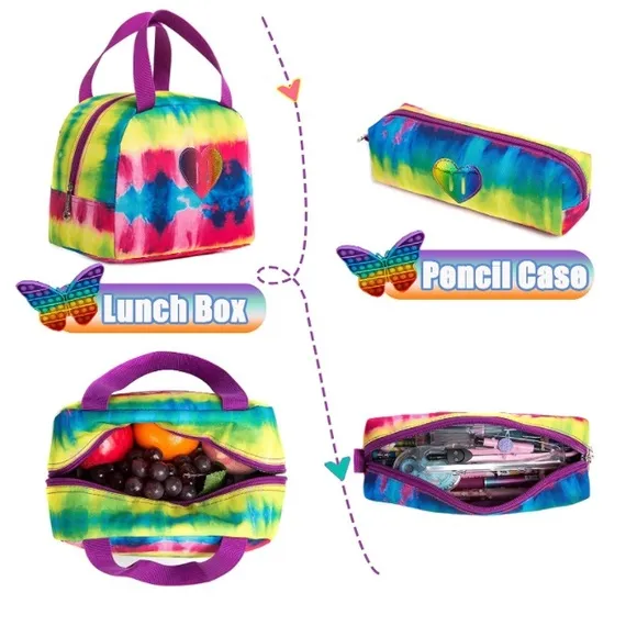 Girls Backpack Set 3 With Butterfly Fidget