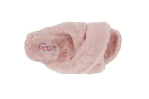 Girls Faux Fur Criss Cross Slide