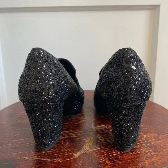 Giuseppe Zanotti NWT Black Glitter Block Heels