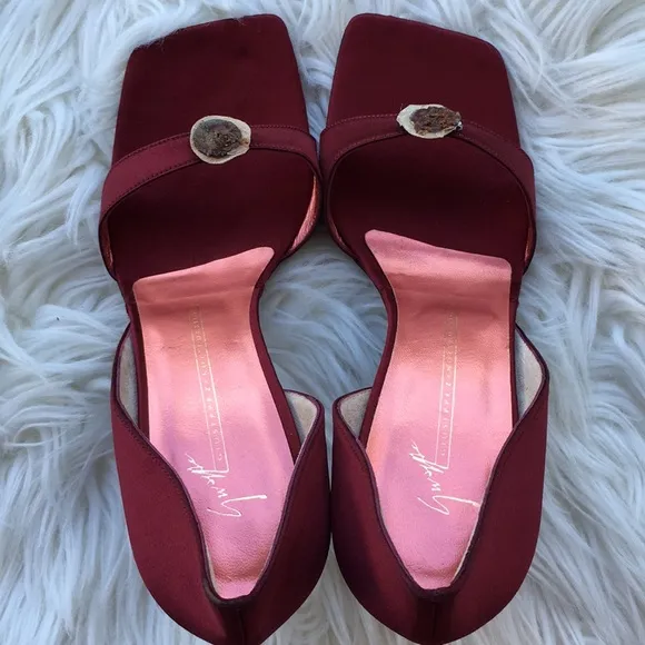Giuseppe Zanotti Red Metallic Satin Heels