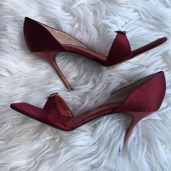 Giuseppe Zanotti Red Metallic Satin Heels