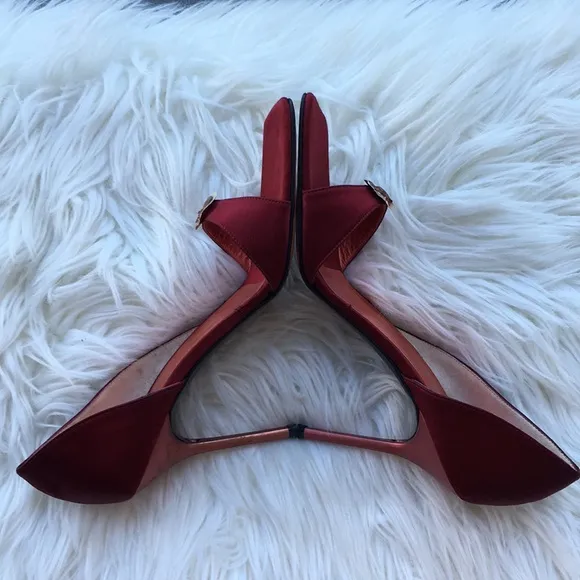 Giuseppe Zanotti Red Metallic Satin Heels