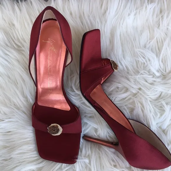 Giuseppe Zanotti Red Metallic Satin Heels