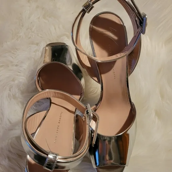 Giuseppe Zanotti silver chunky heels