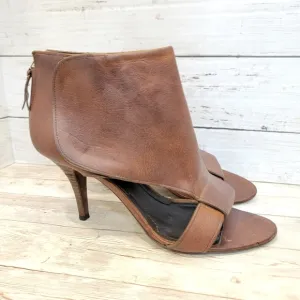 Givenchy brown leather open toe heels EU 36