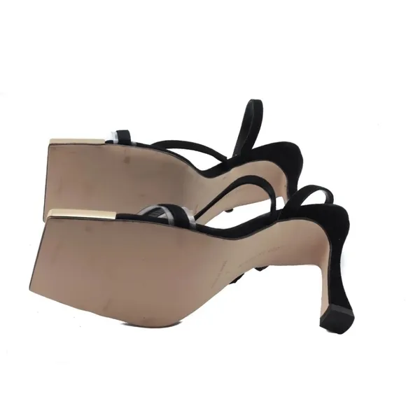 God American, The Standout Square Toe Sandal,  Suede Black Size 10,NIB