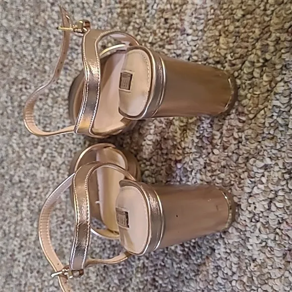 Gold block heels