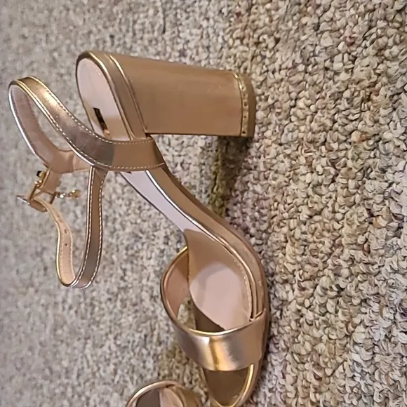 Gold block heels