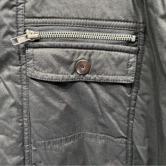 Gold Label Men’s Waterproof Black Coated Canvas Zip Up Insulated Moto Jacket XXL