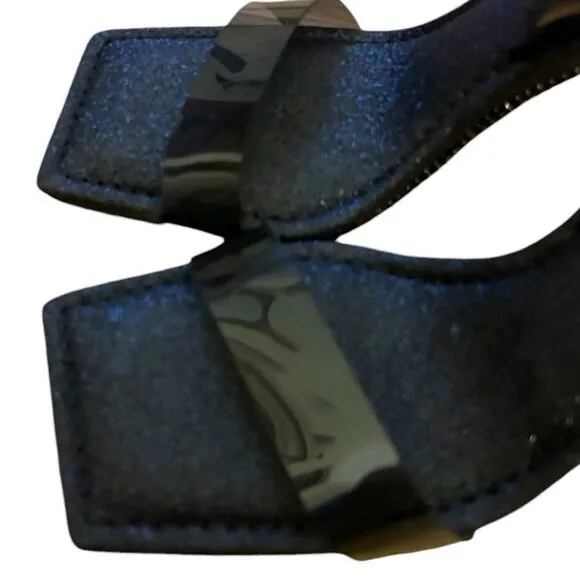 Good American Black Sling back Heel Crystal Crush Size 7.5 $195 MSRP