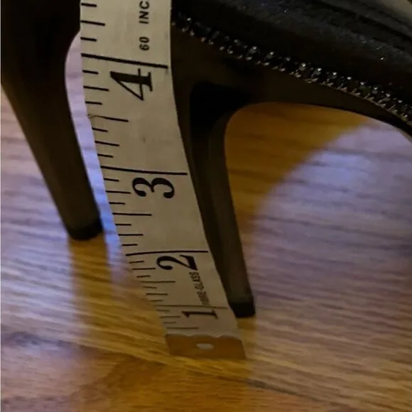 Good American Black Sling back Heel Crystal Crush Size 7.5 $195 MSRP