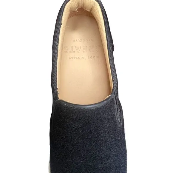 Greats Brooklyn Made in Italy Nero Platform Slip on Sneaker NWOB Size 9 1/2