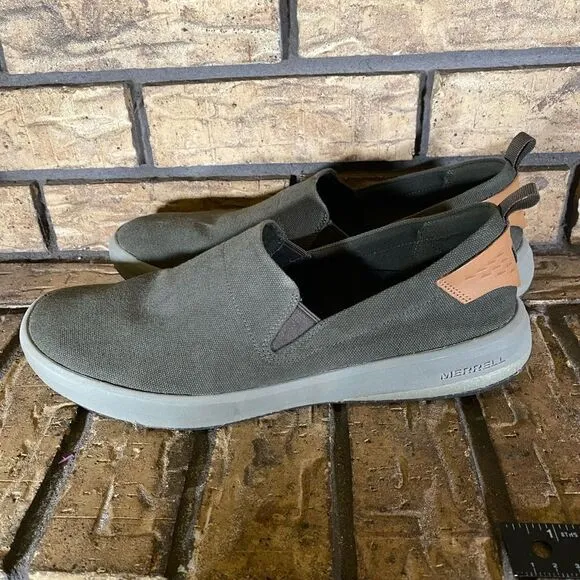 Green merrell slip ons