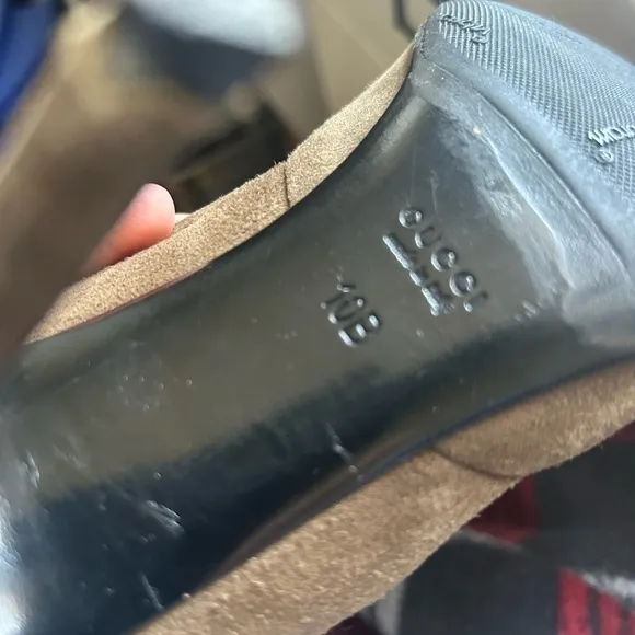 Gucci AuthenticBrown Open Toe Suede Heels Size 10B