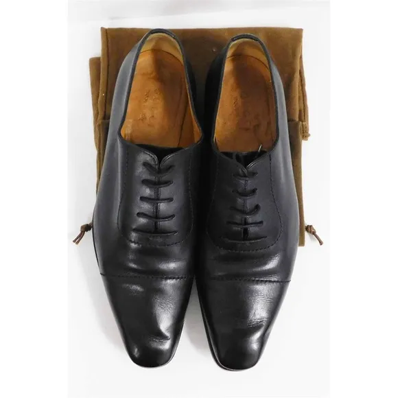 Gucci Black Leather Dress Oxfords Italy 44 E