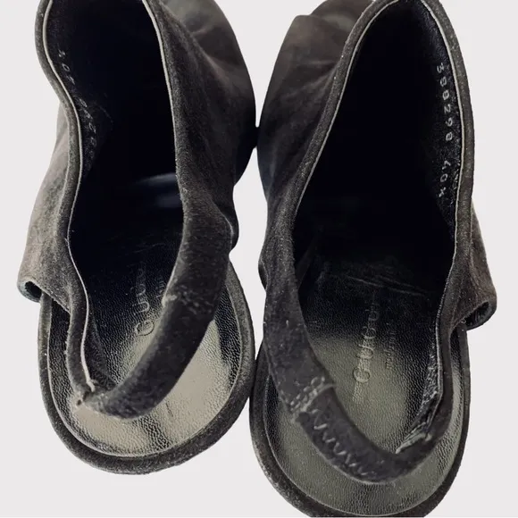 GUCCI BLACK SUEDE SLINGBACK OPEN TOE PUMPS