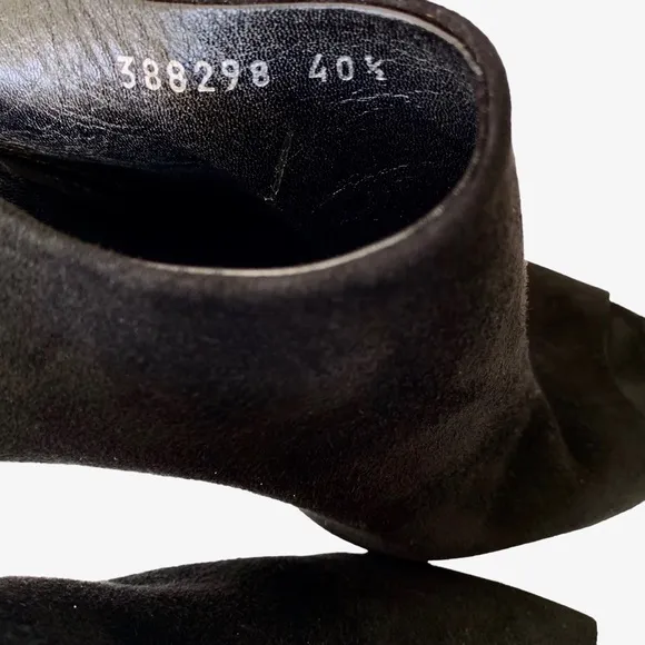 GUCCI BLACK SUEDE SLINGBACK OPEN TOE PUMPS