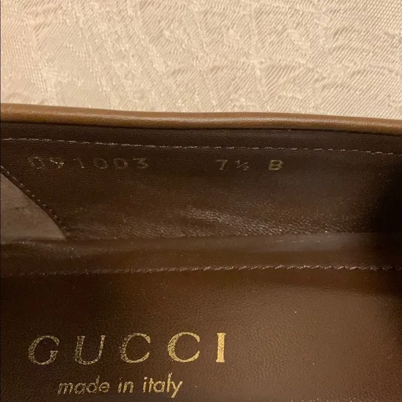 Gucci Brown Canvas Monogram Flats
