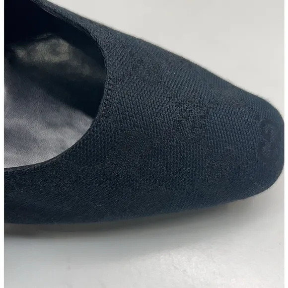 Gucci GG Monogram Canvas Black Platform Heels Classic Design EU 39C Wide