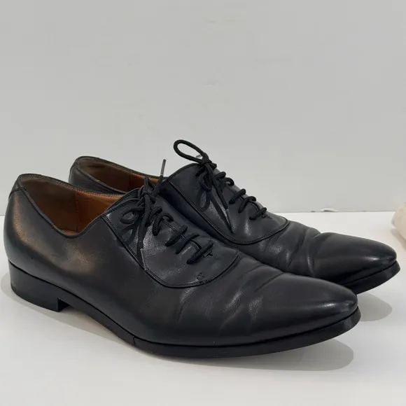 Gucci Men's Adel Double G Black Leather Oxfords -9