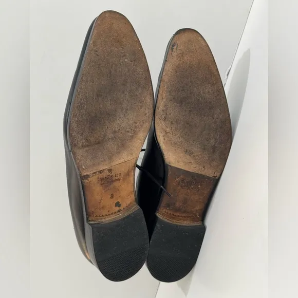 Gucci Men's Adel Double G Black Leather Oxfords -9