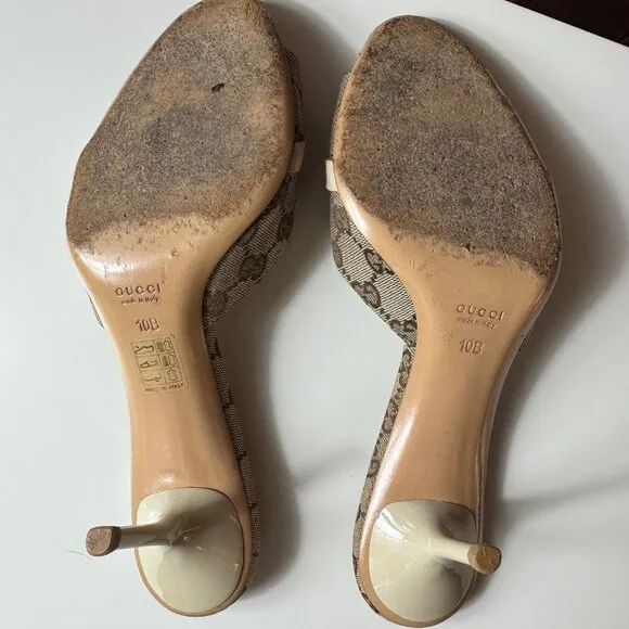 Gucci Monogram Horsebit Sandals Size 10B