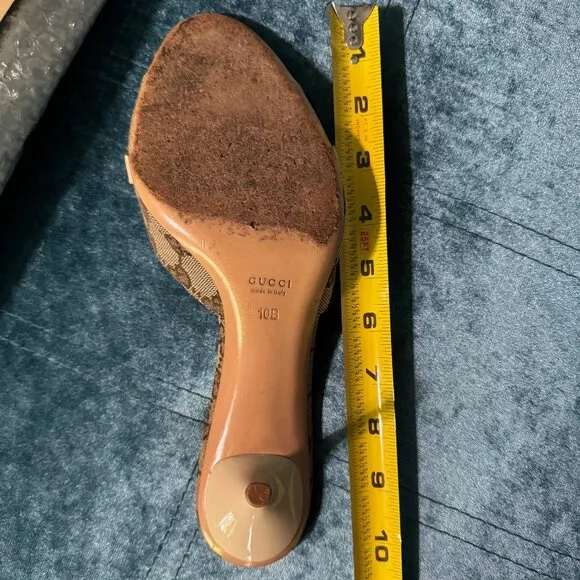 Gucci Monogram Horsebit Sandals Size 10B