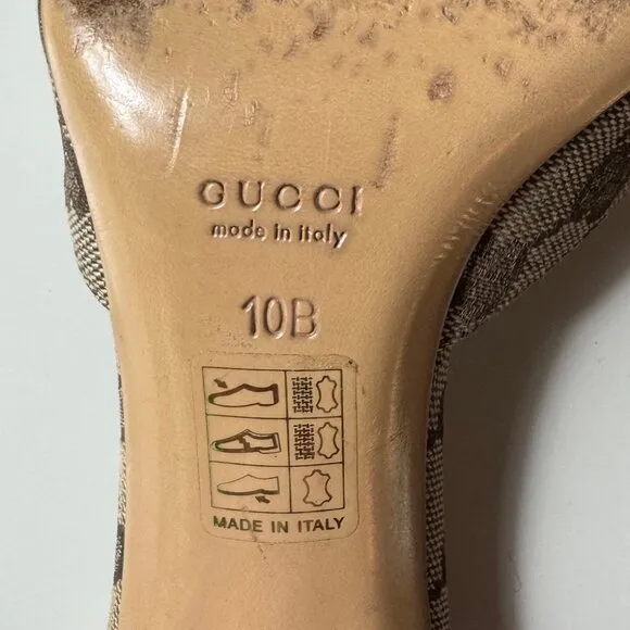 Gucci Monogram Horsebit Sandals Size 10B