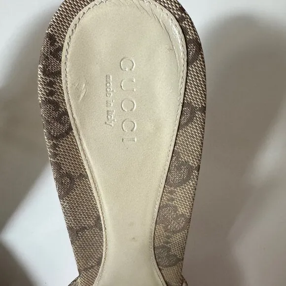 Gucci Monogram Horsebit Sandals Size 10B
