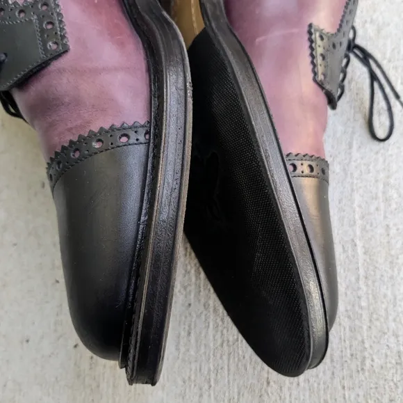 Gucci Oxfords Derbys 11.5 Burgundy Black Leather Captoe Brogues Lace Up
