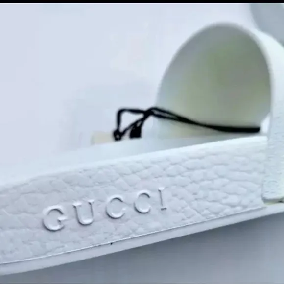 GUCCI Pursuit Stripes White Pool Slides Mens - White Gucci Web  Gucci Size US 11