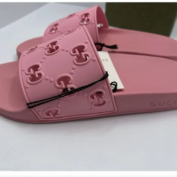 Gucci Rubber Rose Slides Size 39