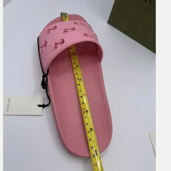 Gucci Rubber Rose Slides Size 39