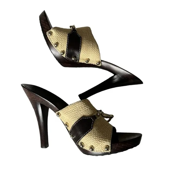 GUCCI SLIDES HEELS MULES HORSE-BIT SHOES NEW ITALY 🇮🇹 6