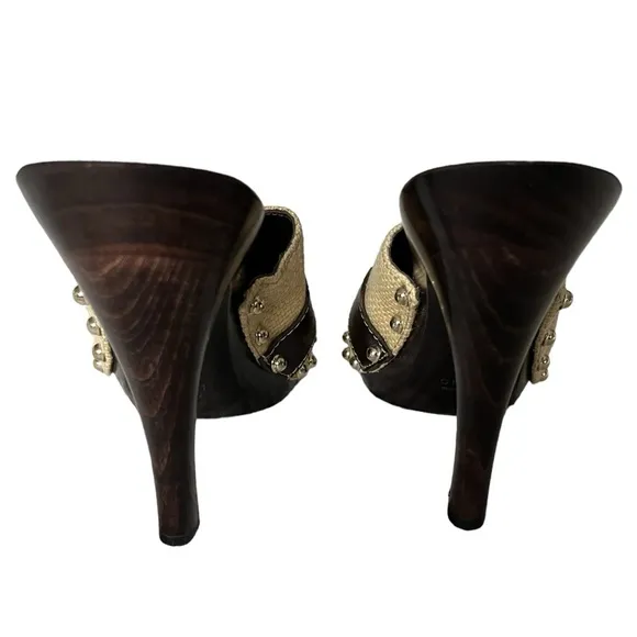 GUCCI SLIDES HEELS MULES HORSE-BIT SHOES NEW ITALY 🇮🇹 6