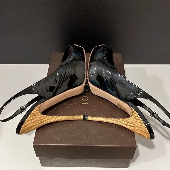 Gucci Patent Peep Toe Heels