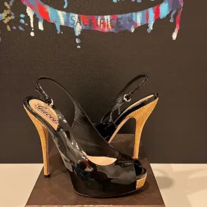 Gucci Patent Peep Toe Heels