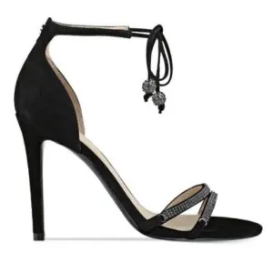 Guess Women’s Heels Peri Leather Open Toe Bridal Ankle Strap Black Size 7