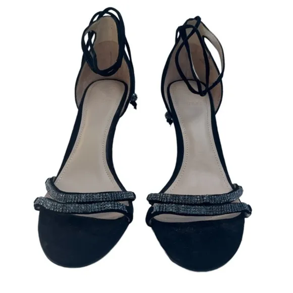Guess Women’s Heels Peri Leather Open Toe Bridal Ankle Strap Black Size 7