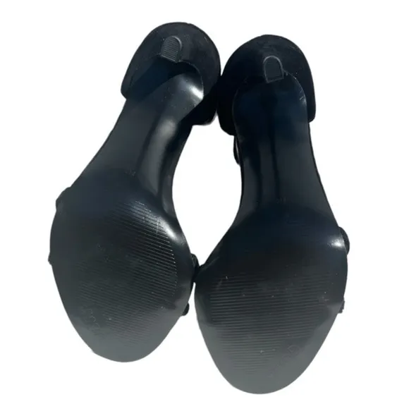 Guess Women’s Heels Peri Leather Open Toe Bridal Ankle Strap Black Size 7