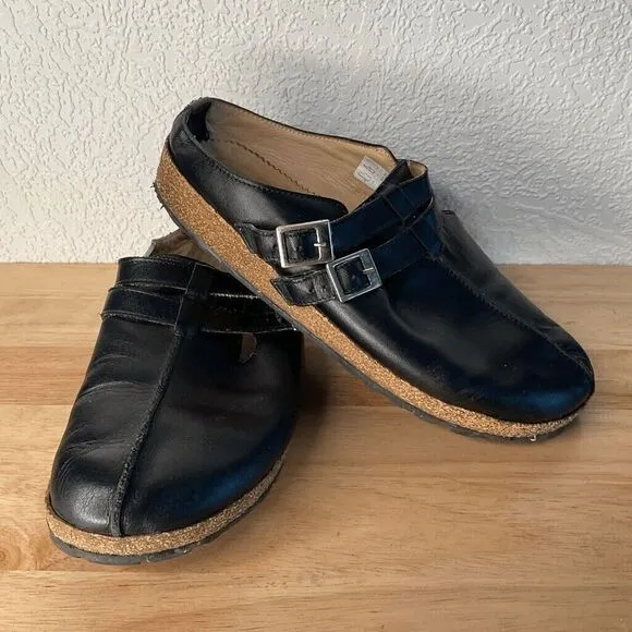 Haflinger 8 Hope Women'sLeather Round Toe Slip On Indoor/Outdoor Clogs 39/8-8.5
