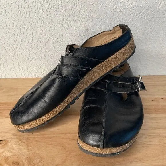 Haflinger 8 Hope Women'sLeather Round Toe Slip On Indoor/Outdoor Clogs 39/8-8.5