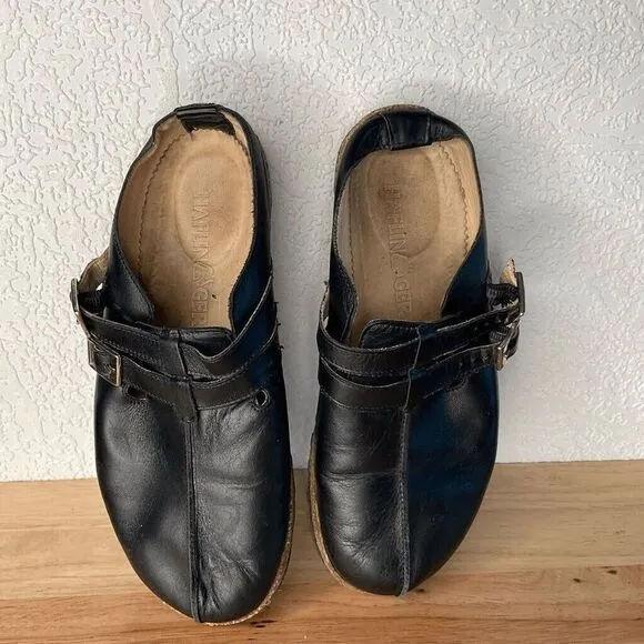 Haflinger 8 Hope Women'sLeather Round Toe Slip On Indoor/Outdoor Clogs 39/8-8.5
