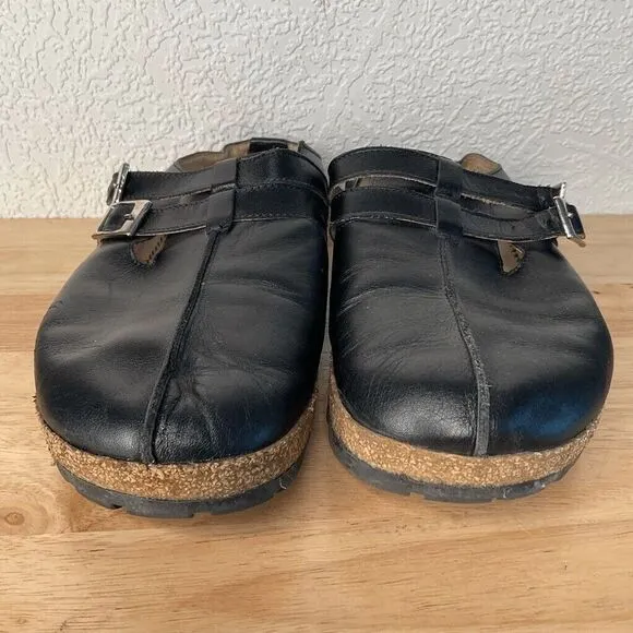 Haflinger 8 Hope Women'sLeather Round Toe Slip On Indoor/Outdoor Clogs 39/8-8.5