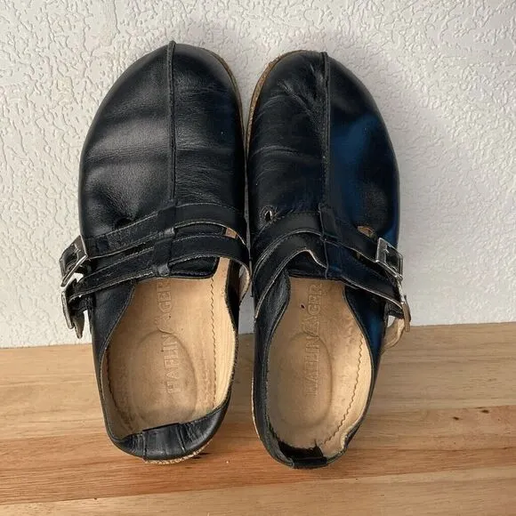 Haflinger 8 Hope Women'sLeather Round Toe Slip On Indoor/Outdoor Clogs 39/8-8.5